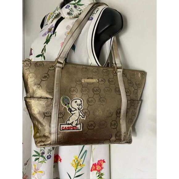 MICHAEL KORS Large Shoulder Bag Gold Customized - Picture 4 of 9